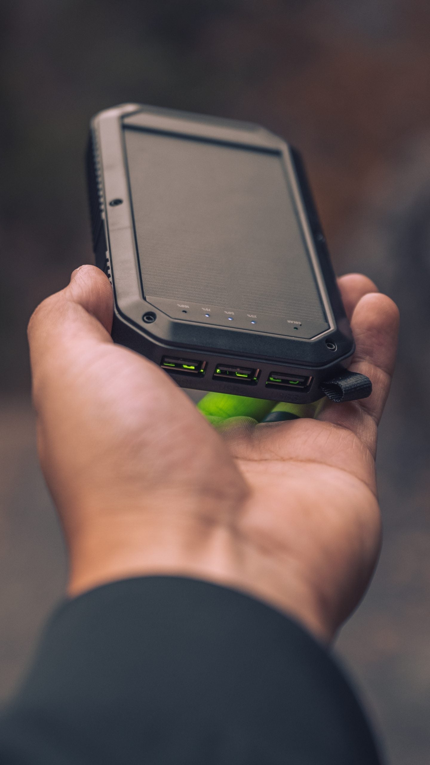 Beakon 10,000 mAh Solar Power Bank — Rugged Multi-Device Charger with LED Light